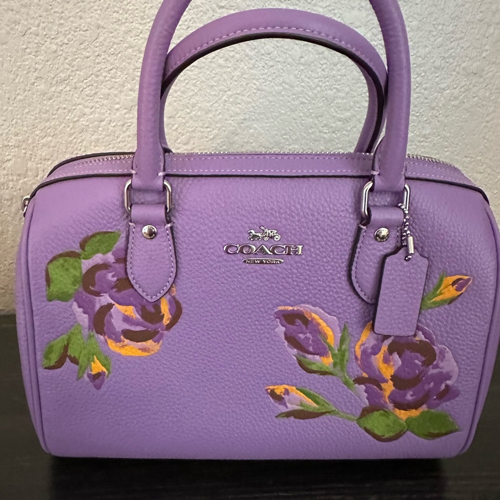 🌸🌿 Coach Rowan Satchel With Rose Print